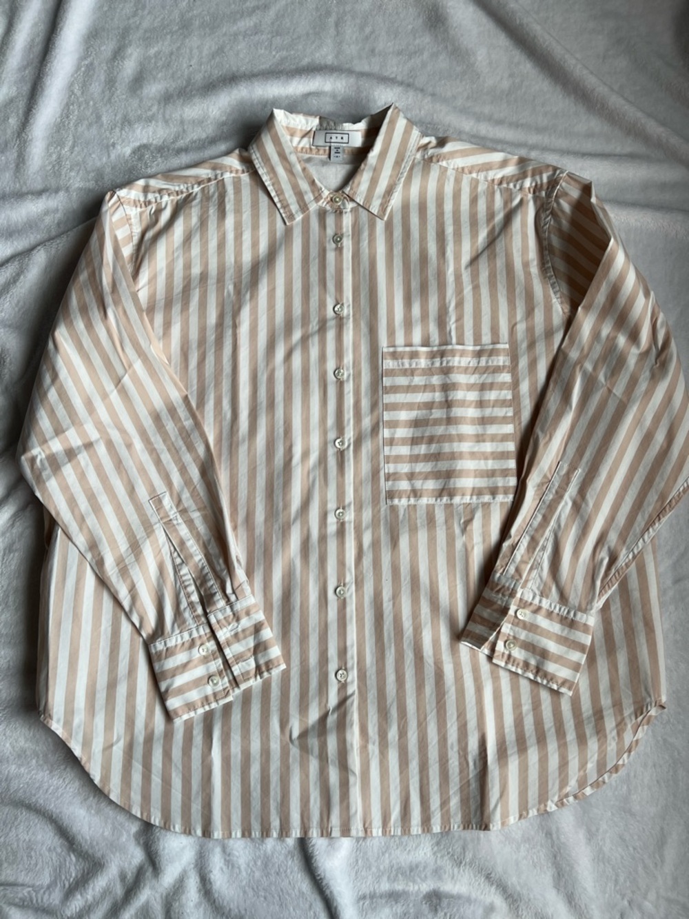 AYR Deep End Beige & White Stripe Button-Up Shirt